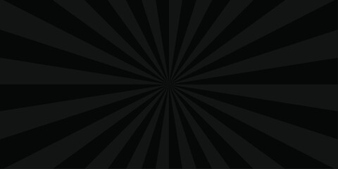 Sunburst beam light vintage shine and graphic summer explosion pattern. black and gray bright sunrise isolated glow striped texture background.