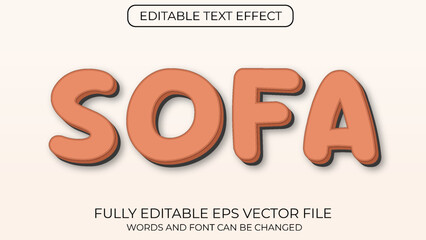 Sofa editable text effect