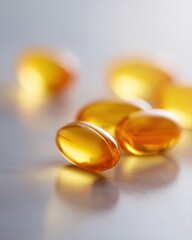 Wellness lifestyle concept, taking omega fish oil pills for health care