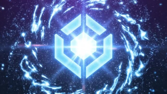 Futuristic logo reveal with dynamic energy and space vortex animation perfect for intros