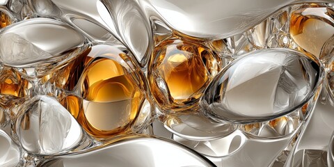 Captivating Abstract Glass Forms in Seamless Designs with Reflective Properties for Background Use