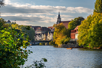 Traditional Punt Boat (Stocherkahn) on the Neckar River in T&uuml;bingen