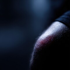 Injury concept, close-up bruised knee after accident