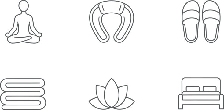 Spa and wellness icons representing relaxation and serenity - Powered by Adobe