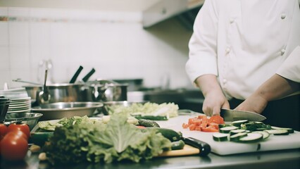 chef preparing salad