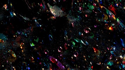 ラグジュアリーな宝石モチーフ光とキラキラの結婚式向き黒背景テクスチャ壁紙	