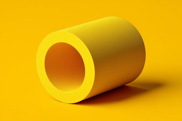 Vibrant yellow foam tube on bright background for industrial use