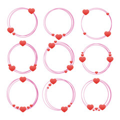 Pink Love Hearts Frame Vector Illustration