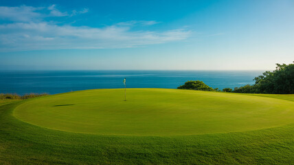 Golf course overlooking the ocean