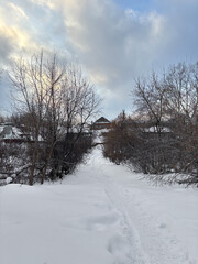 Winter urban landscape, Siberia, Novosibirsk, January 2026.