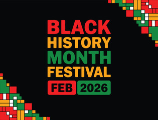 Black History Month Festival February 2026 Modern Typography Banner