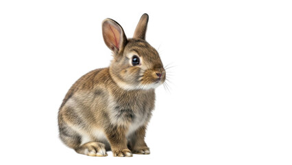 Fototapeta premium Cute rabbit sitting isolated on transparent background
