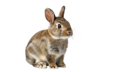Cute rabbit sitting isolated on transparent background
