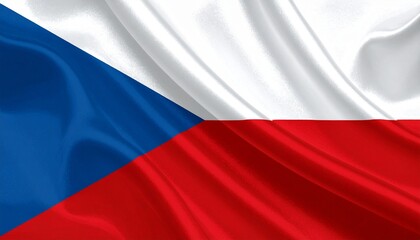 Czech Republic flag with white-red stripes and blue triangle.
