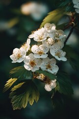 Blooming white flowers