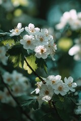 Blooming white flowers