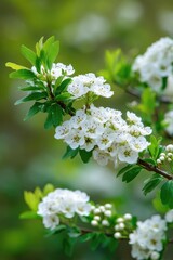 Blooming white flowers