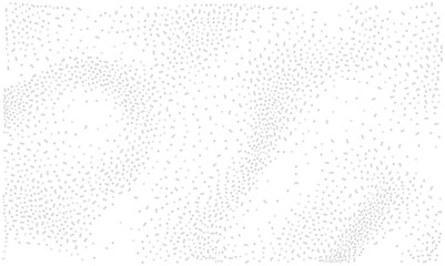 Abstract gray stippled vector texture with scattered dots. Grainy noise pattern on white background. Random particles dust overlay. Digital chaotic graphic for science or tech design projects.