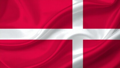 Obraz premium Denmark flag with red field and white Nordic cross.