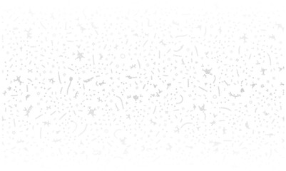 Subtle abstract light grey geometric shapes and dots form a delicate seamless pattern on a clean white background, creating a modern digital texture. This vector illustration is perfect for web