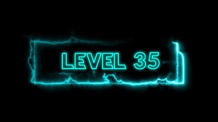 Level 35 Glowing Neon Text Effect for Gaming Intro, Live Stream Overlay 4K - Powered by Adobe