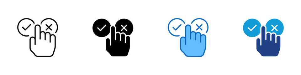 Choice Multiple Style Icon Design Vector - Hand selecting an option symbolizing decision making and preference selection