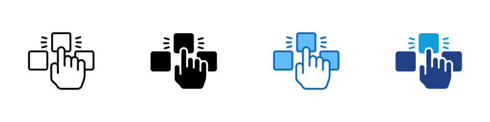 Choosing Multiple Style Icon Design Vector - Hand selecting an option symbolizing active choice and user interaction