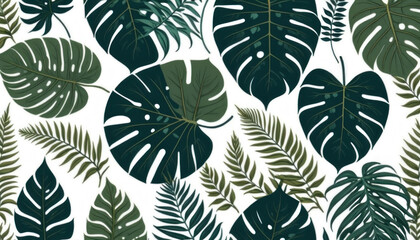 Naklejka premium Elegant Botanical Leaf Pattern Background