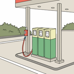 Hydrogen Fueling Station with Cart Refueling Concept in Modern Design