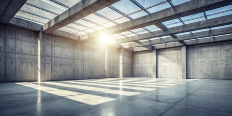 Modern Industrial Space with Bright Natural Light and Concrete Walls