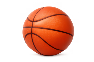Basketball ball standing on transparent background, symbolizing sport, game, competition, and team play