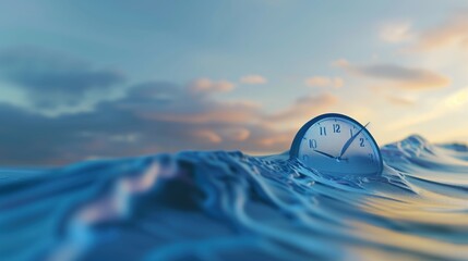 Opposite Day: abstract surreal photo of time represented as liquid flowing upward into the sky, minimalist landscape, conceptual art-house style