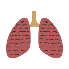 Lungs with Text. Handwriting Poetry Writing Reading Icon Symbol. Hand Drawn Vector illustration. Creativity Art and Hobby concept.