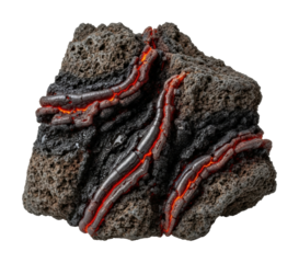 Volcanic rock formation natural habitat geology earth view isolated on transparent background