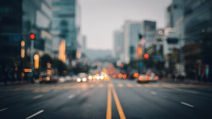 Obraz premium City street bokeh lights creating abstract urban traffic background