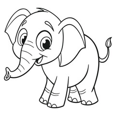 Obraz premium Big-Eyed Cute Elephant Vector