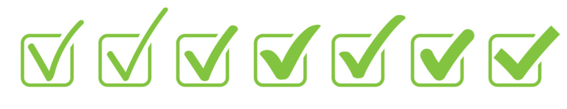 Different check box sign element design set