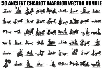 Ancient Chariot Warrior Vector Bundle