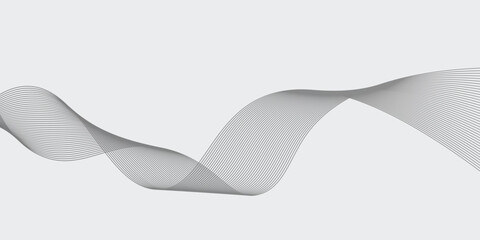 Abstract wave element for design. Digital frequency track equalizer. Stylized line art background. Vector illustration. Wave with lines created using blend tool. smooth gray