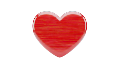 Red Heart with Horizontal Stripes