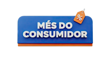 M?s do Consumidor 3D Text with Discount Tag