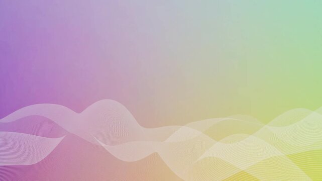 Abstract 3D rendering of soft pastel gradient wireframe waves flowing loop