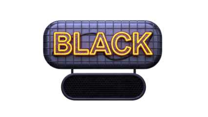 Neon Sign with "BLACK" in Yellow
