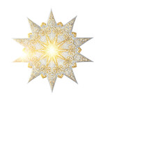 Intricate Silver and Gold Decorative Star Ornament, Cut-out Design
