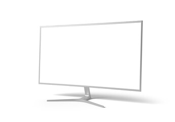 Smart television screen isolated on white Mockup. Computer monitor 3D rendering