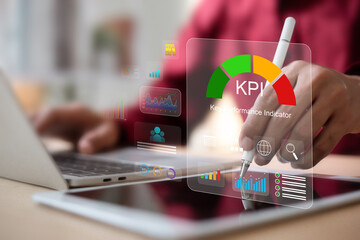 Digital business performance analysis and growth strategy concept.