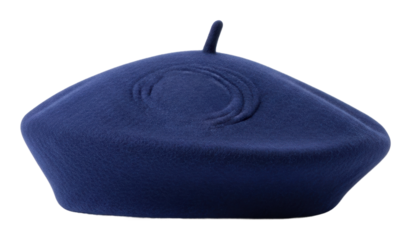 Artistic beret display setup product showcase creative space isolated on transparent background