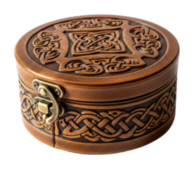 Crafted celtic box artisanship antique isolated on transparent background