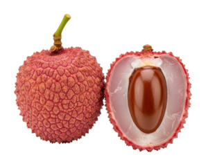 Lychee fruit preparation exotic market food vibrant isolated on transparent background