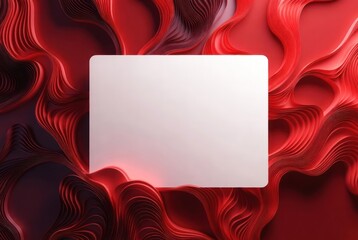 Abstract Red Waves with Blank Space for Overlay Text or Graphic Design Elements in a Dynamic Visual Composition